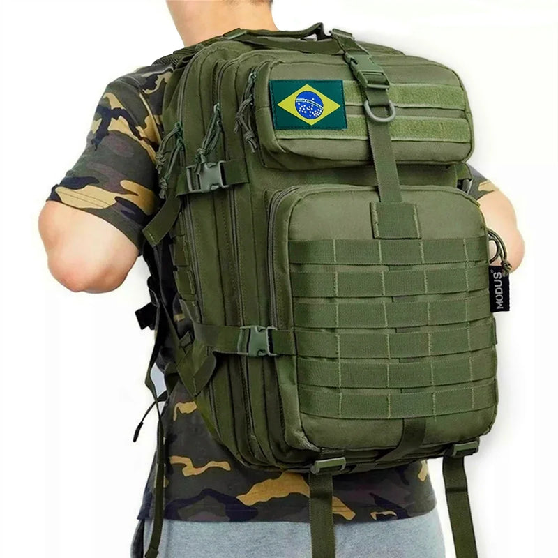 Mochila tática ao ar livre, à prova d'água, grande capacidade, para esportes, camping, caminhadas, 50L